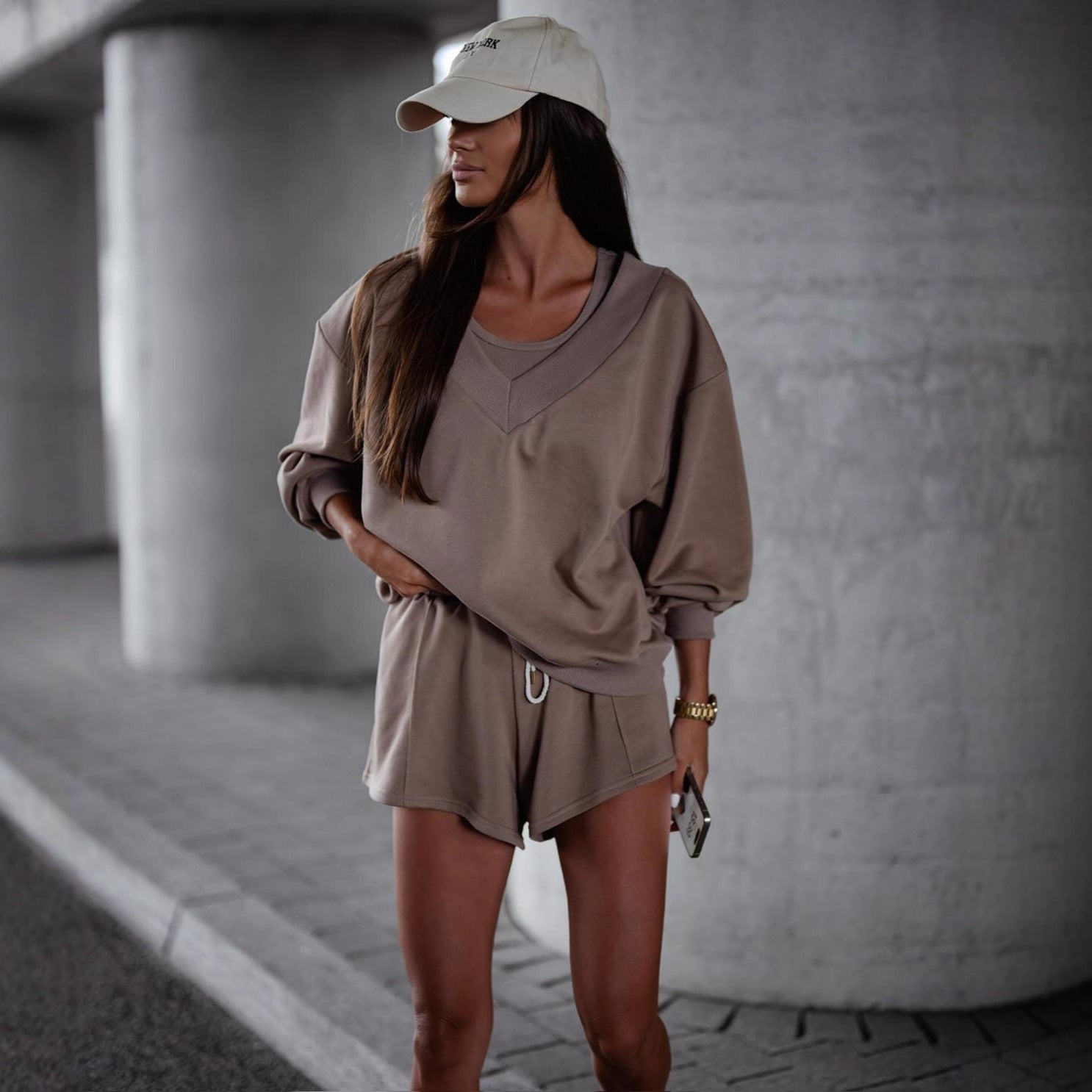 Damen Sportliches Kurzarm-Set WW