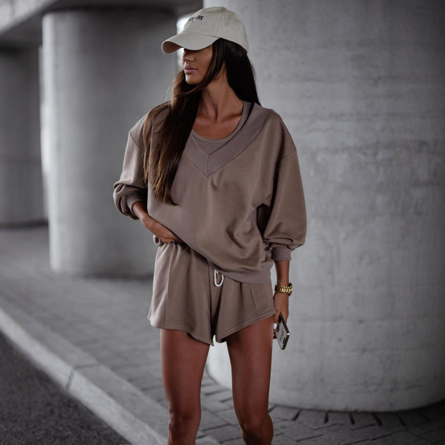 Damen Sportliches Kurzarm-Set WW