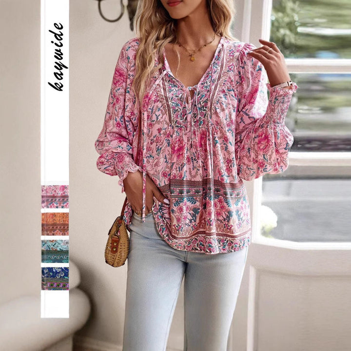 Damen Blusenshirt mit floralem Design und lässigem Schnitt W&W Mode
