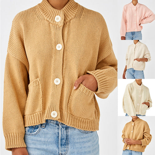 Damen Strickjacke im lässigen Schnitt mit Knopfdetails WW