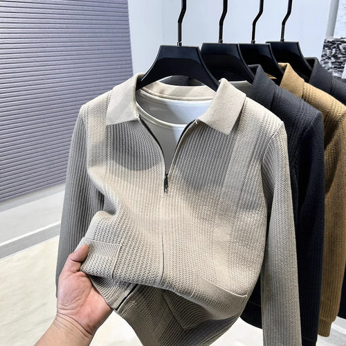 Damen Pullover mit strukturiertem Reißverschluss und klassischem Kragen WW