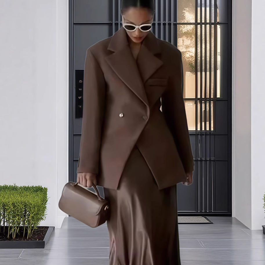 Damen Stilvolle und elegante Doppelreiher-Jacke WW