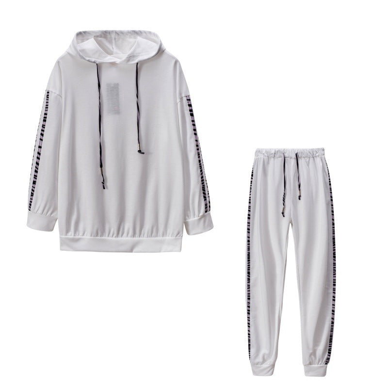 Damen Sportliches Loungewear-Set mit Kapuze und seitlichen Streifen WW