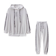 Damen Sportliches Loungewear-Set mit Kapuze und seitlichen Streifen WW
