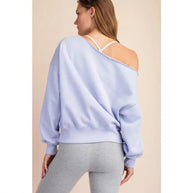 Damen Relaxed Oversized Sweatshirt mit asymmetrischem Ausschnitt und tiefem Kragen WW