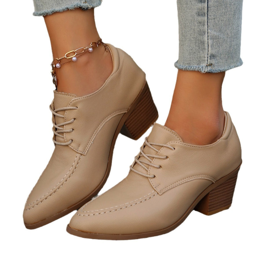 Damen Schnürschuhe mit elegantem Schnitt und komfortablem Blockabsatz WW