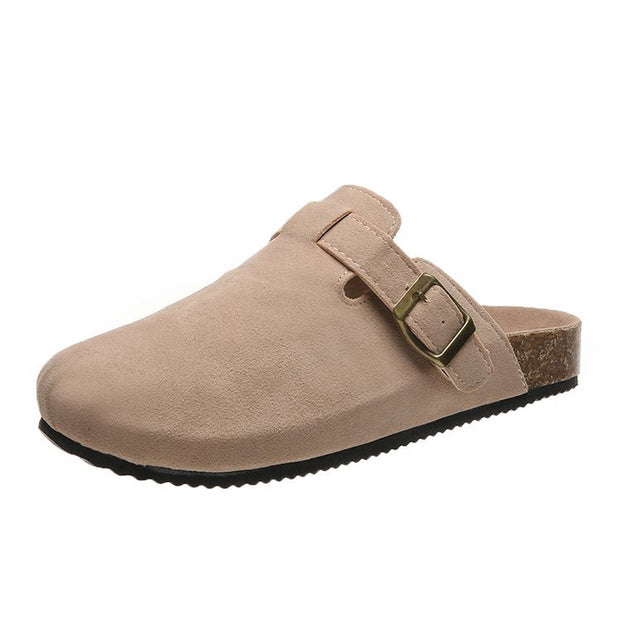 Damen Clogs mit elegantem Lederobermaterial und modischem Schnallen-Design W&W