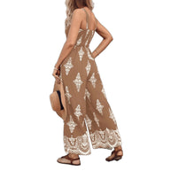 Damen Rüschenoberteil Weites Bein Jumpsuit WW