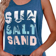 Damen ärmelloses Freizeitshirt mit trendigem Grafikdesign WW