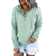 Damen Hoodie mit funktionalen Knopfdetails und lässiger Passform WW