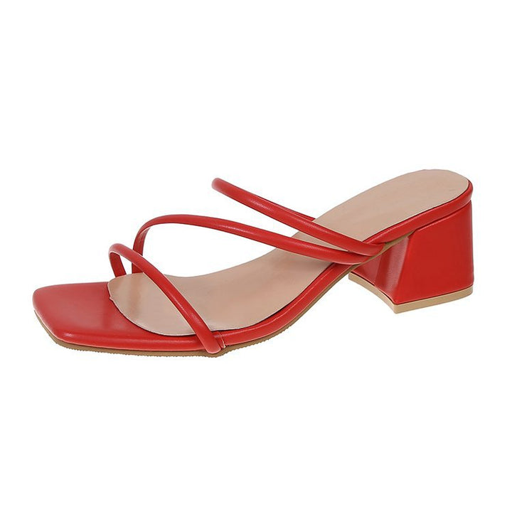 Damen Lounge Sandalen mit elegantem Blockabsatz W&W Mode