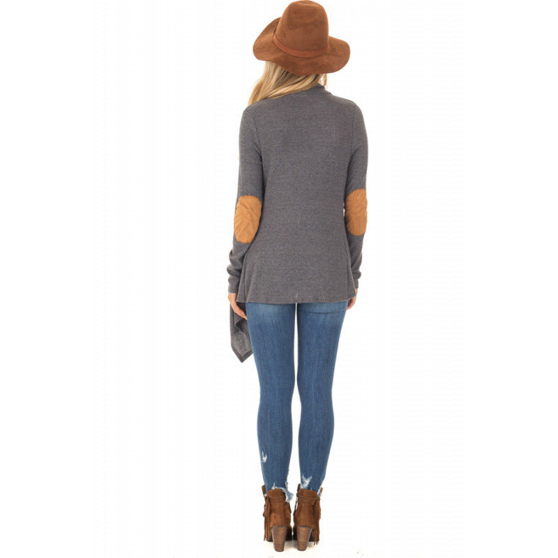 Damen Wickeljacke mit asymmetrischem Schnitt und Lederakzenten WW