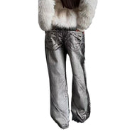 Damen Baggy-Jeans mit einzigartigem zweifarbigen Design WW