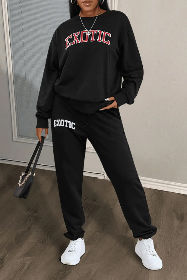 Damen Sportliches Sweatshirt und Jogginghose Set WW