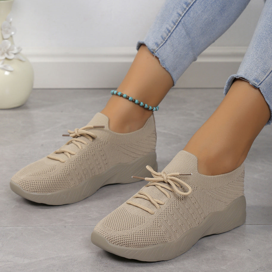 Damen atmungsaktive Slip-On Sportschuhe mit flexiblem Obermaterial WW