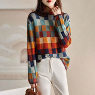 WW | Bunter Karierter Strickpullover