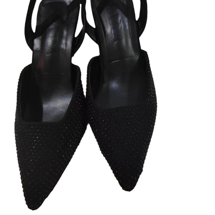 Damen Slingback-Pumps mit funkelndem Strass-Akzent und elegantem spitzem Design WW