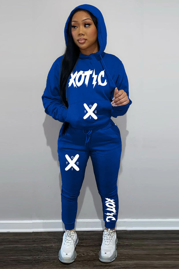 Damen Sportliches Hoodie und Jogginghose Set mit modernem Schriftzug WW