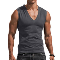 Herren ärmelloses V-Ausschnitt T-Shirt aus atmungsaktivem Material WW