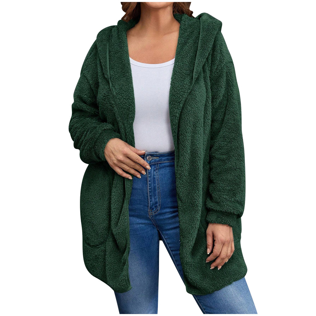 Damen weiche Kuscheljacke mit Kapuze WW