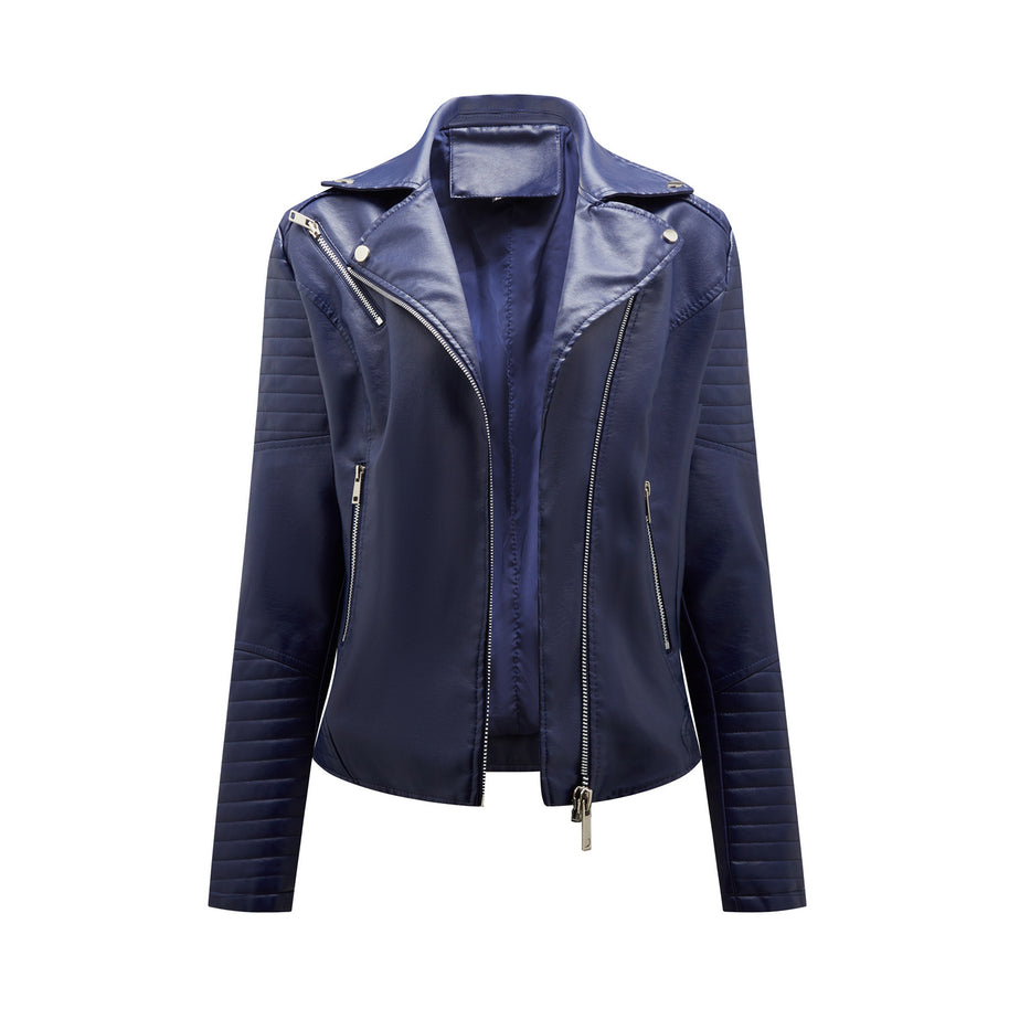 Damen Bikerjacke mit modischen Steppdetails und asymmetrischem Reißverschluss WW