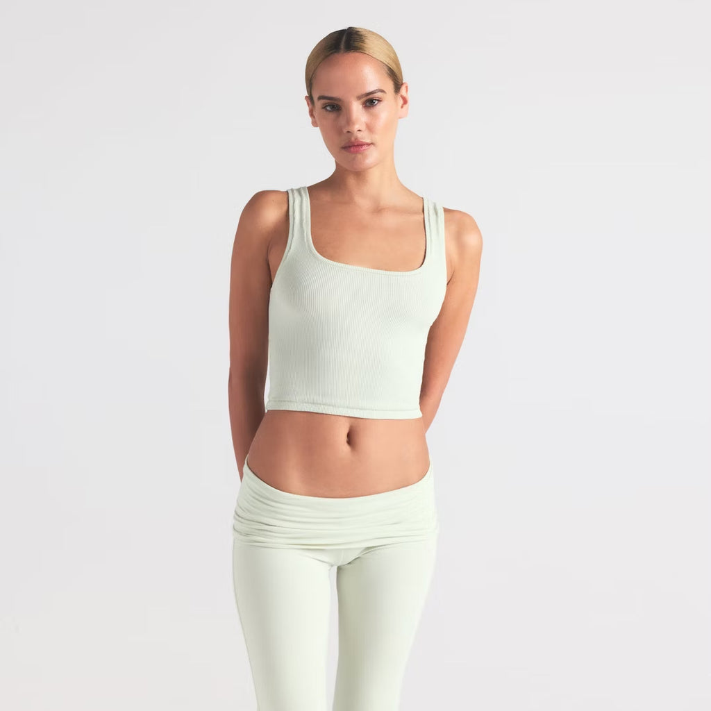 Damen Rippenstrick Sport Crop Top WW