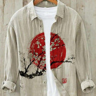 WW | Japanisches Hemd Aus Leinenmix