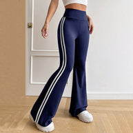 Damen Flared Sportleggings mit hohem Bund und seitlichen Streifen W&W