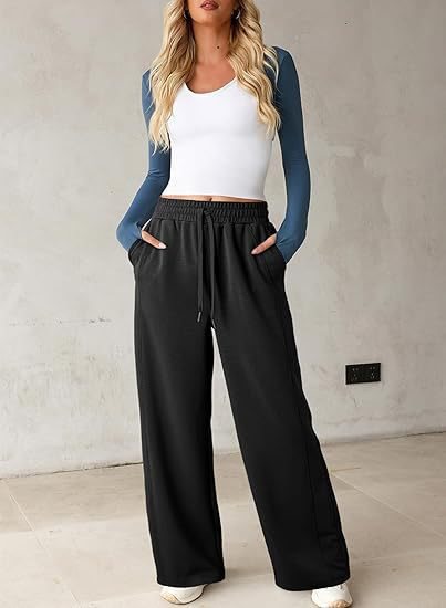 Damen Bequeme und lässige Freizeithose mit elastischem Bund und seitlichen Taschen WW