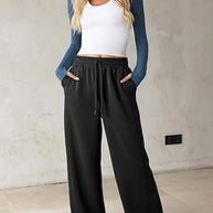 Damen Bequeme und lässige Freizeithose mit elastischem Bund und seitlichen Taschen WW