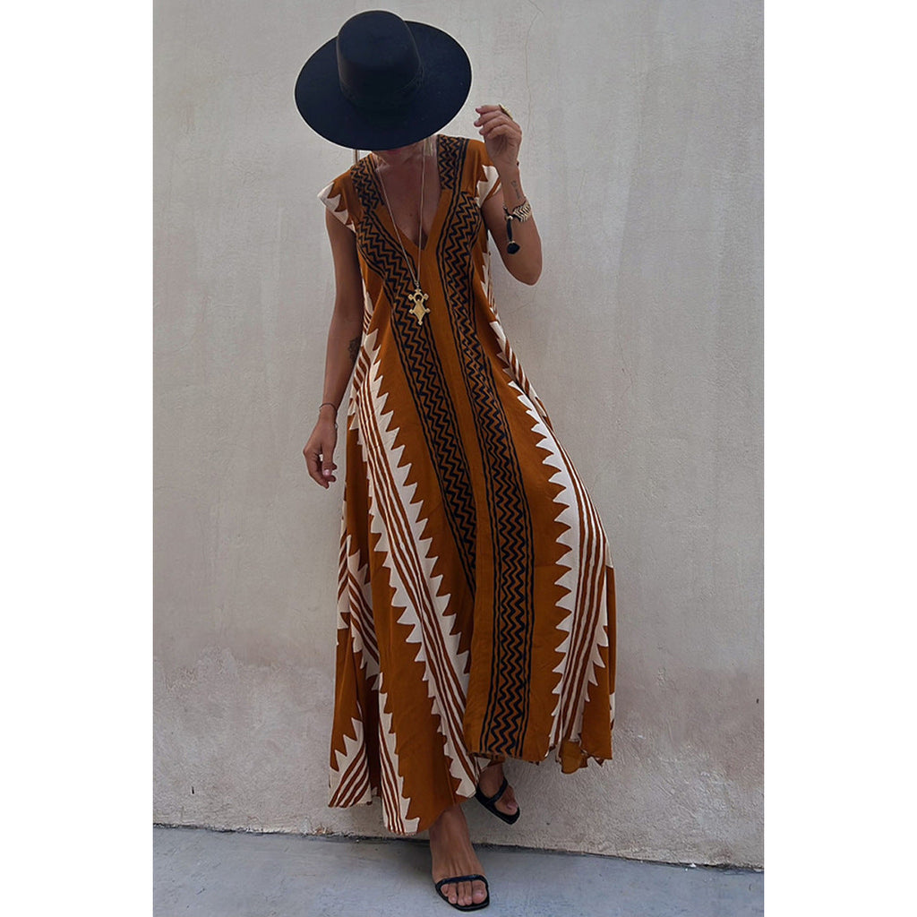 WW | Lässiges Kleid Urlaub Damen Lockeres Kleid
