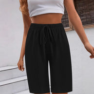 Damen Bequeme Hochwaist Bermudashorts WW