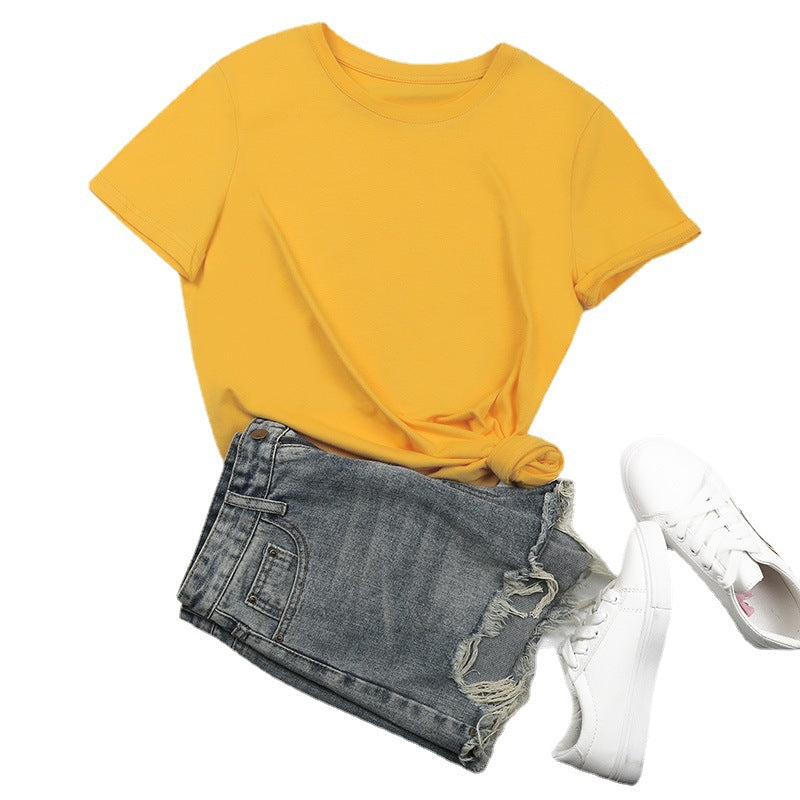 Damen Basic T-Shirt mit lässigem Schnitt und hochwertiger Baumwollqualität WW