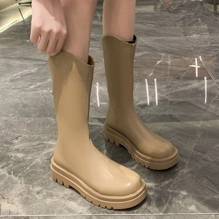 Damen Gummi-Stiefel mit rutschfester Sohle und hohem Schaft W&W Mode