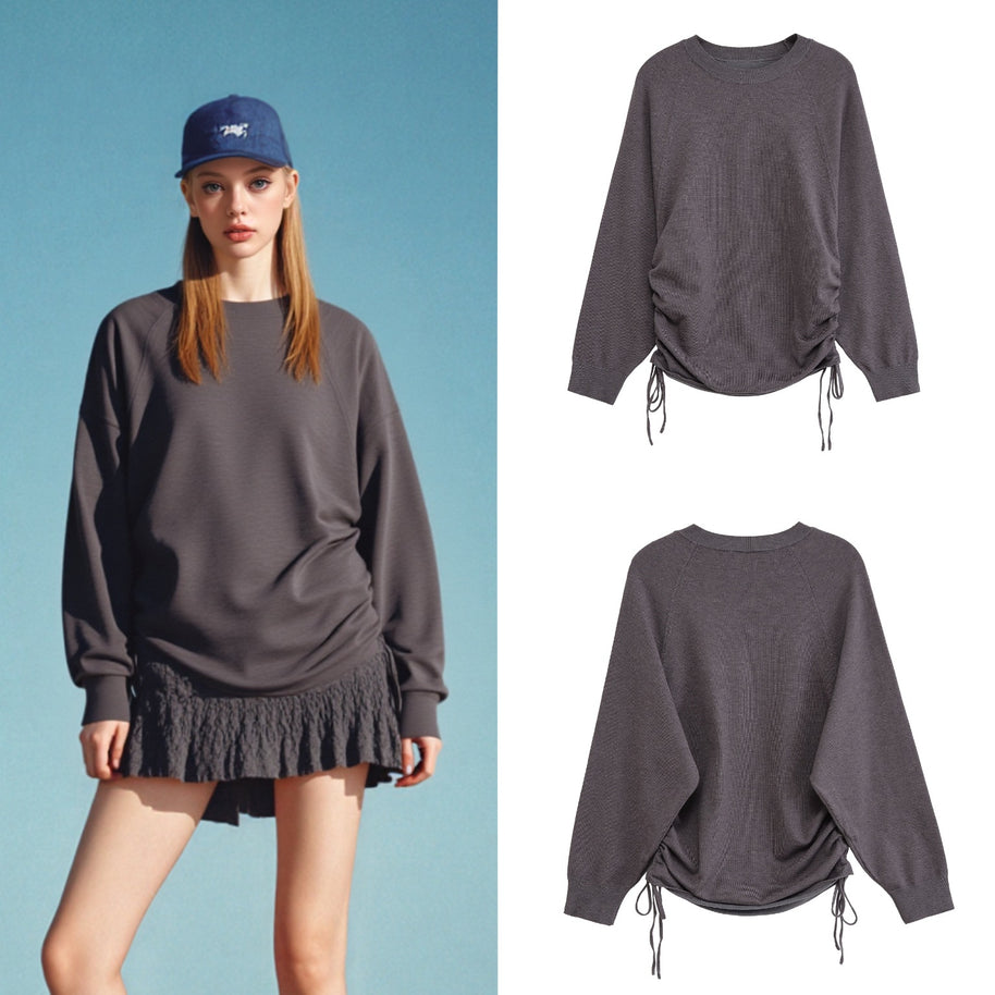 Damen Sportlicher Pullover mit seitlichen Schnürungen WW