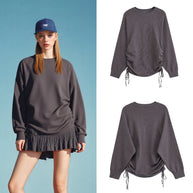 Damen Sportlicher Pullover mit seitlichen Schnürungen WW