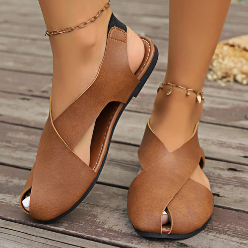 Damen Chic Kreuzschnitt Ballerinas WW