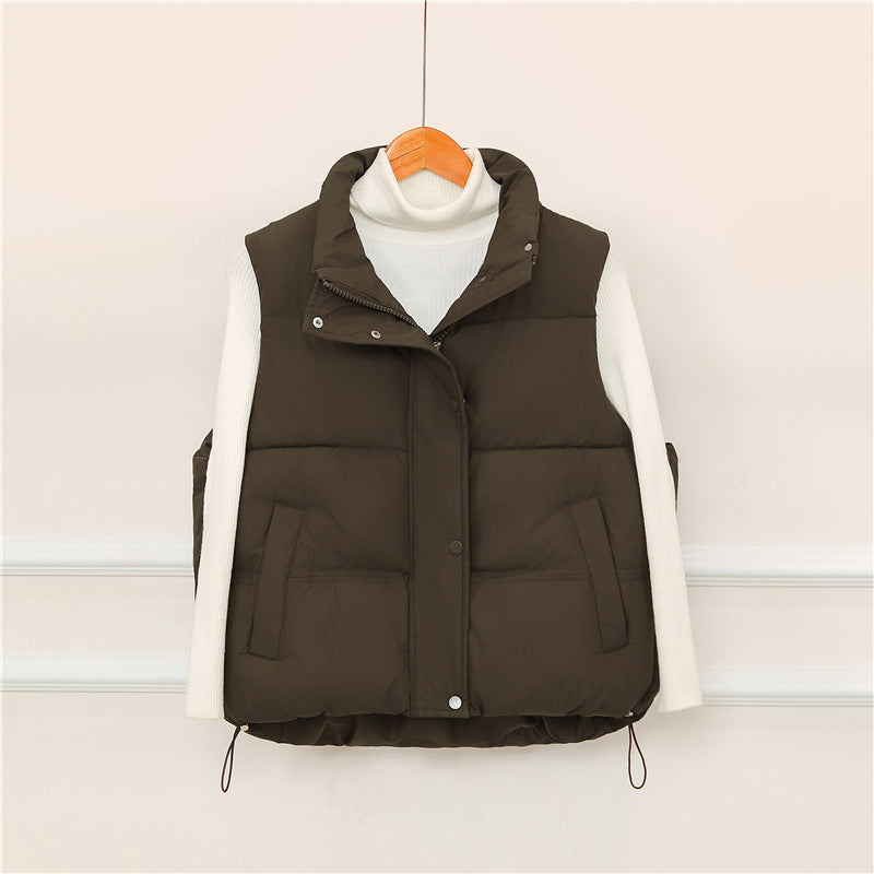 Damen Sportliche wattierte Weste mit hohem Kragen und praktischen Taschen WW