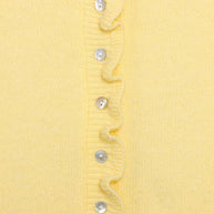 Damen Strickjacke mit eleganten Rüschendetails und Knopfverschluss WW