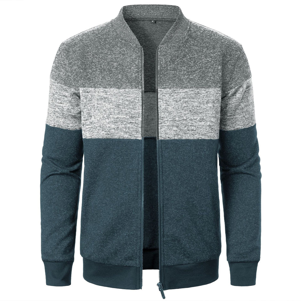 Herren Sportliche Sweatjacke mit modernem Streifenmuster und elastischem Abschluss WW