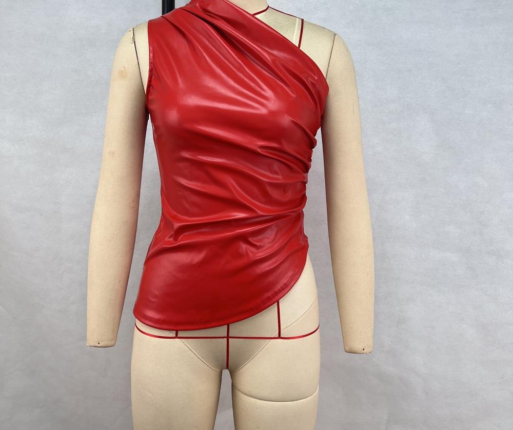 Damen Luxuriöses Blusenshirt mit asymmetrischem Schnitt und Raffungen WW