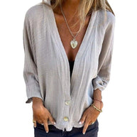 Damen Wickelbluse mit Knopfverschluss und leichtem Stoff WW