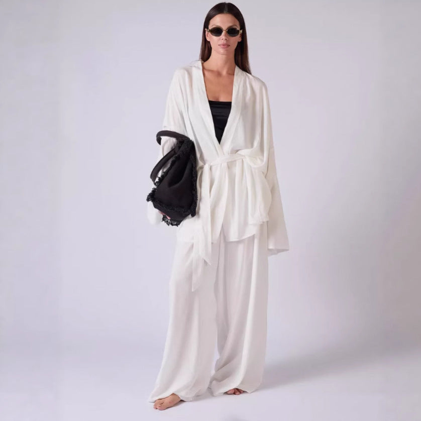 Damen elegantes Lounge-Set aus softem Material mit weitem Schnitt W&W Mode