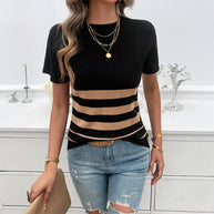 Damen gestreiftes Strickoberteil WW