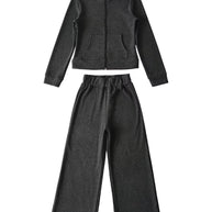 Damen sportliches Set mit Stehkragen und weitem Hosenansatz WW