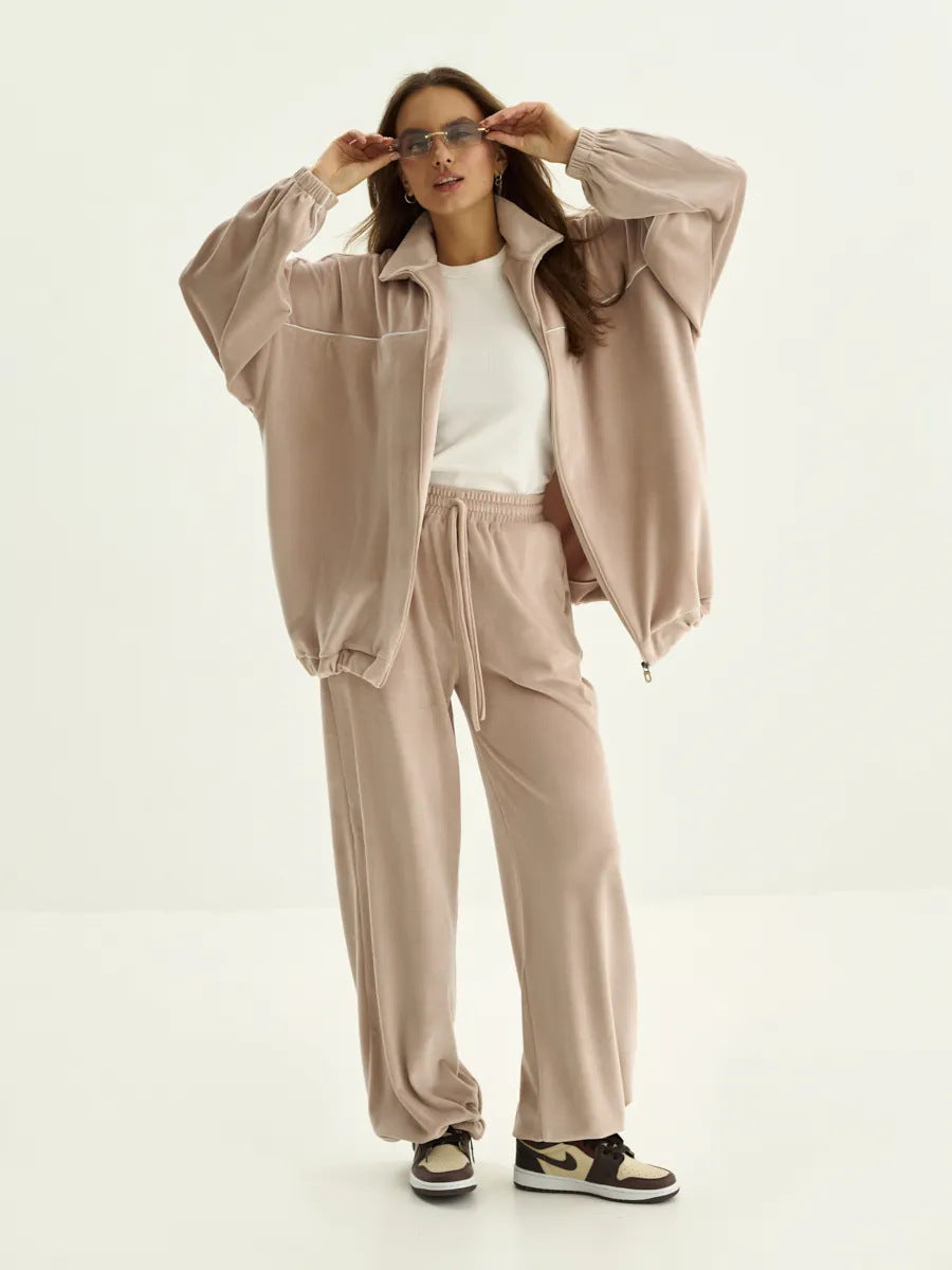 Damen Sportliche Fleece-Jacke mit hohem Kragen WW