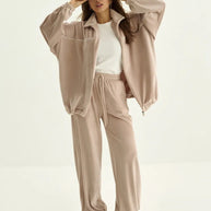 Damen Sportliche Fleece-Jacke mit hohem Kragen WW