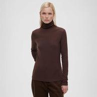 Damen Hochwertiger Rollkragenpullover aus weiterer Baumwolle mit langem Arm WW