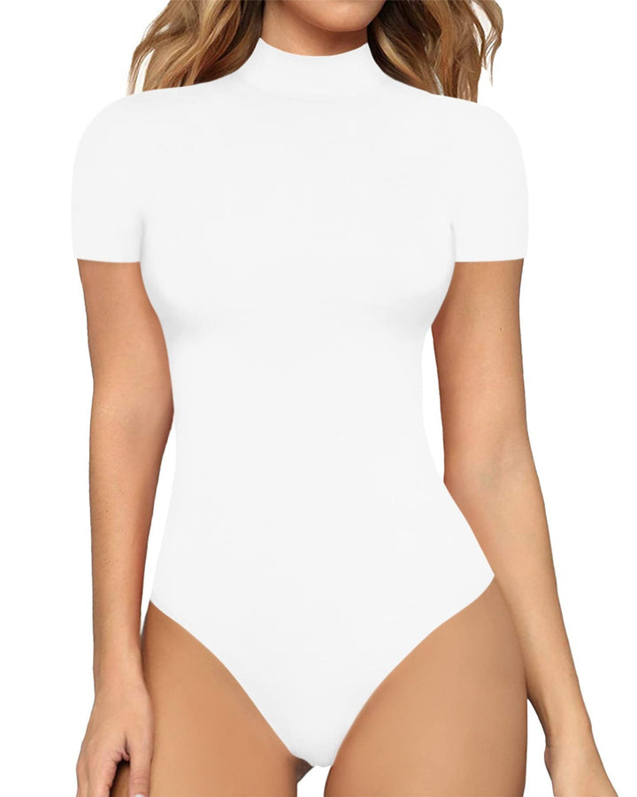 Damen Body mit hohem Kragen und Kurzarm W&W Mode