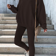 Damen Sportlicher Freizeitanzug mit oversized Sweatshirt und enganliegenden Leggings WW